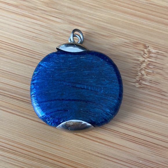 Vintage Sterling and Glass Evil Eye Amulet Pendant - Picture 2 of 3